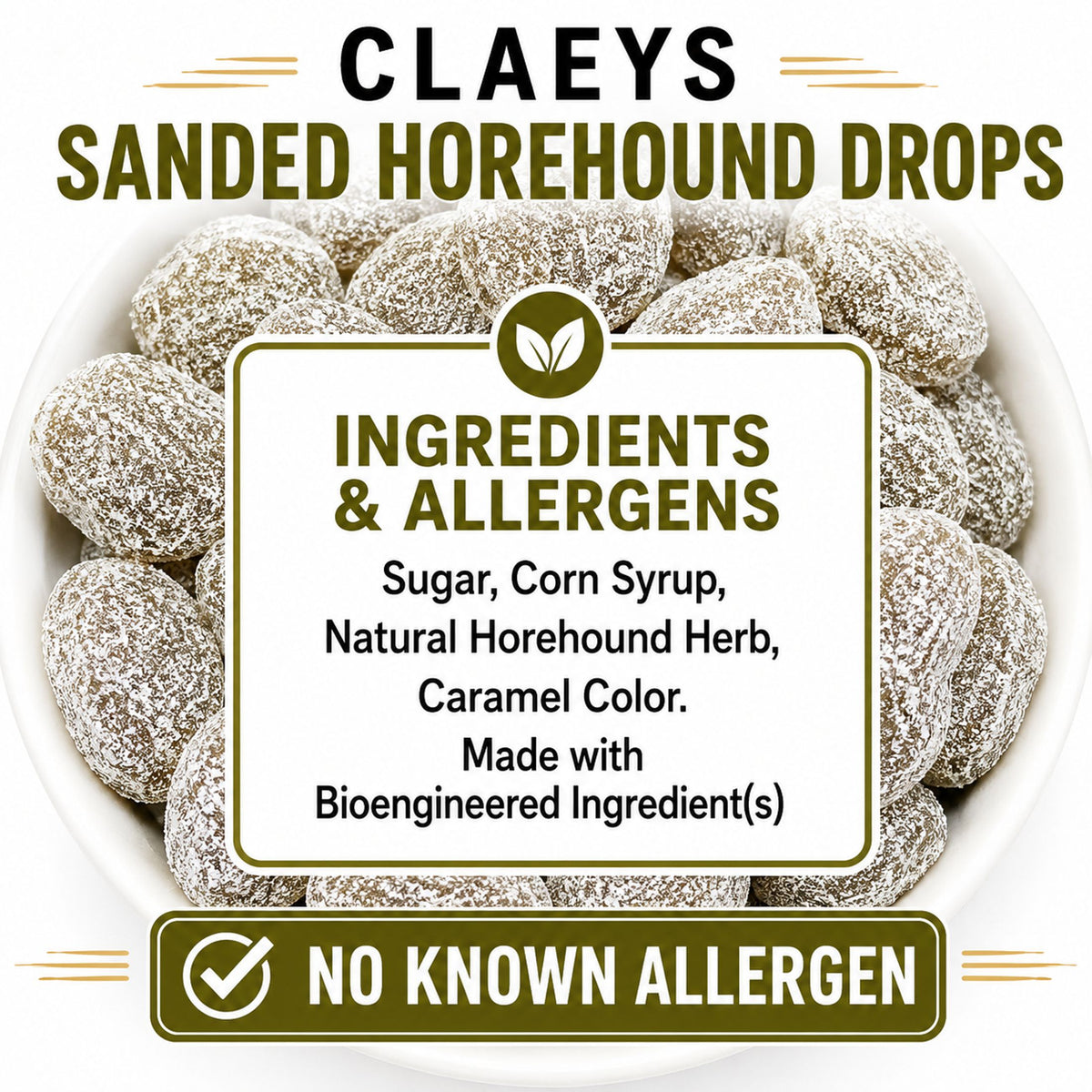 Claeys Sanded Horehound Drops Old Fashioned Nostalgic Candy , 4 lbs