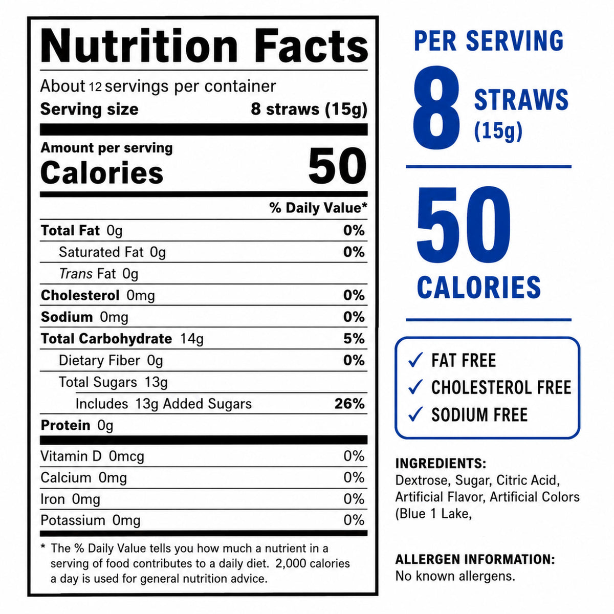 Enjoy 92 Silly Stix Blue Raspberry Powdered Candy Straws