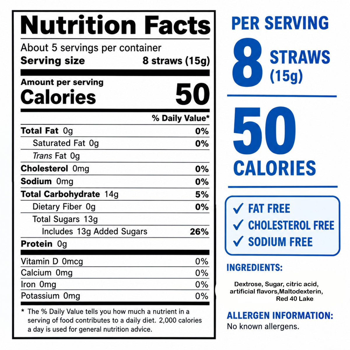 Silly Stix Cherry Powdered Candy Straws – 46 Count