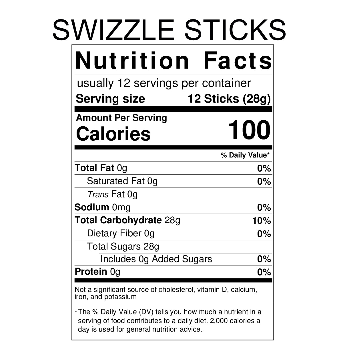 White Swizzle Sticks, Rock Candy, 12 Sticks, Michele's Pantry