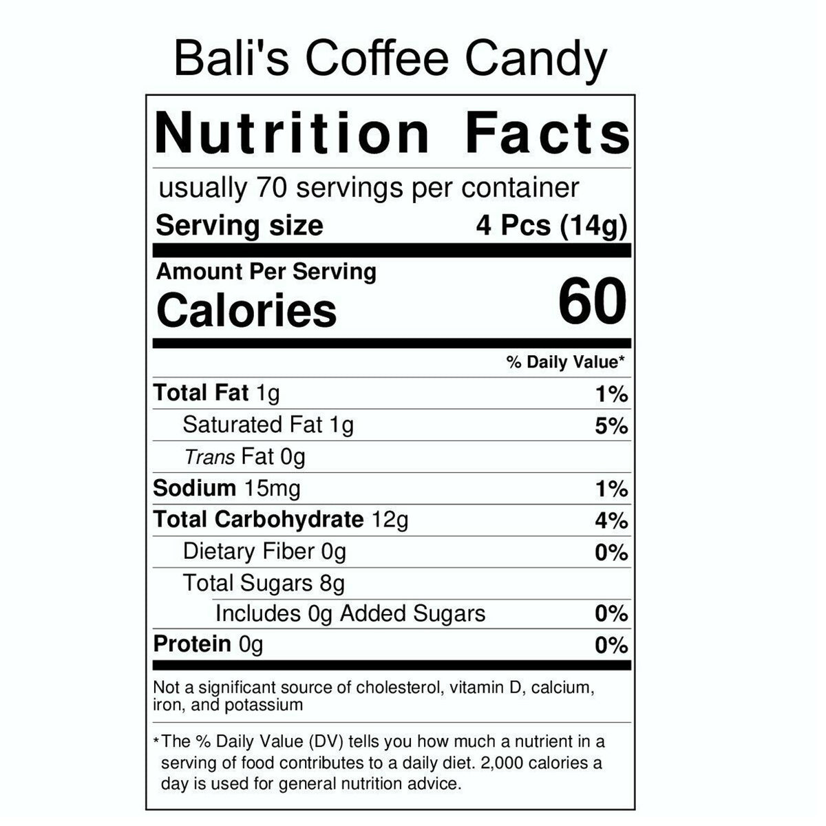 Bali's Best Coffee Candy Individually Wrapped, 2.2 lb Bulk Bag