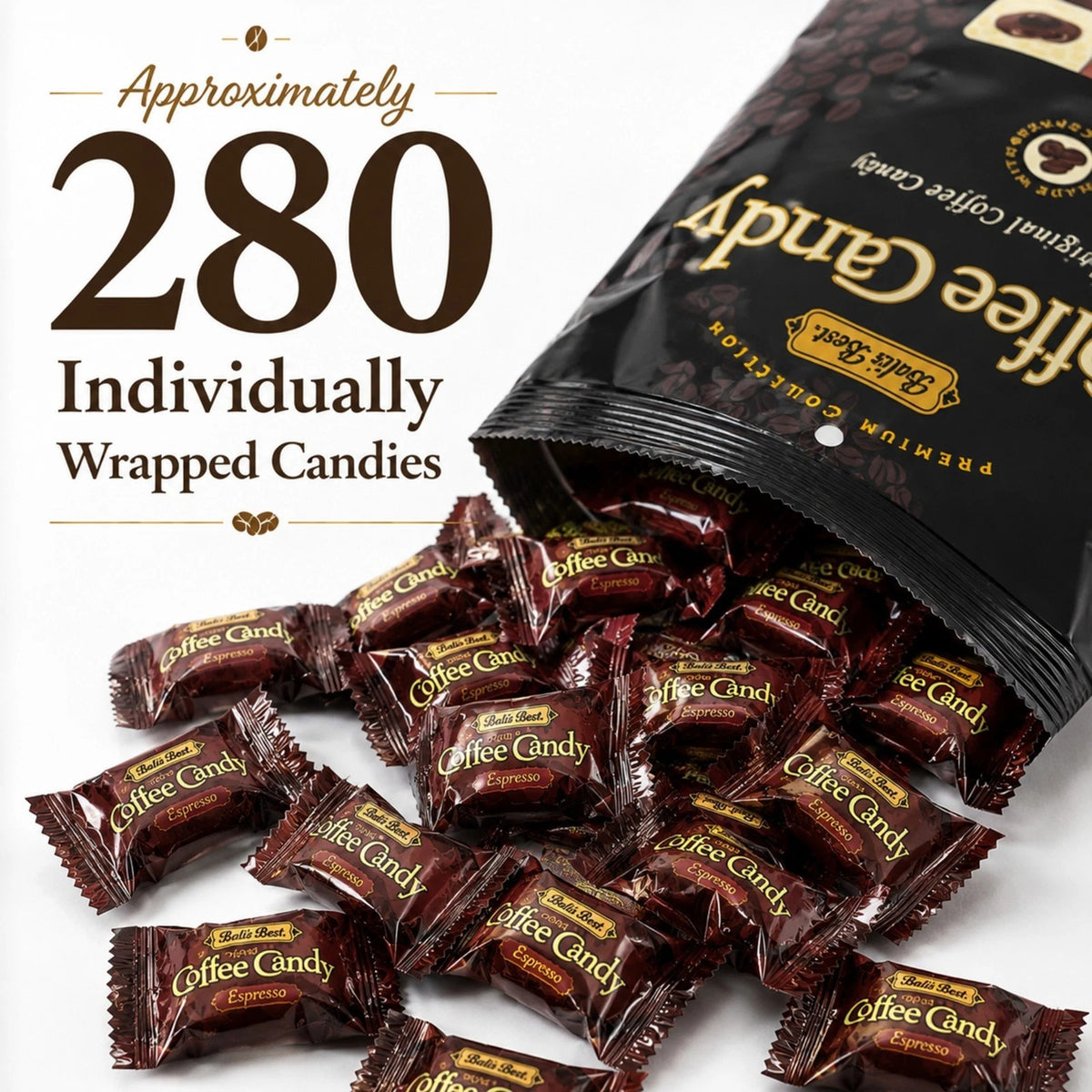 Bali's Best Espresso Coffee Candy Individually Wrapped, 2.2 lb Bulk