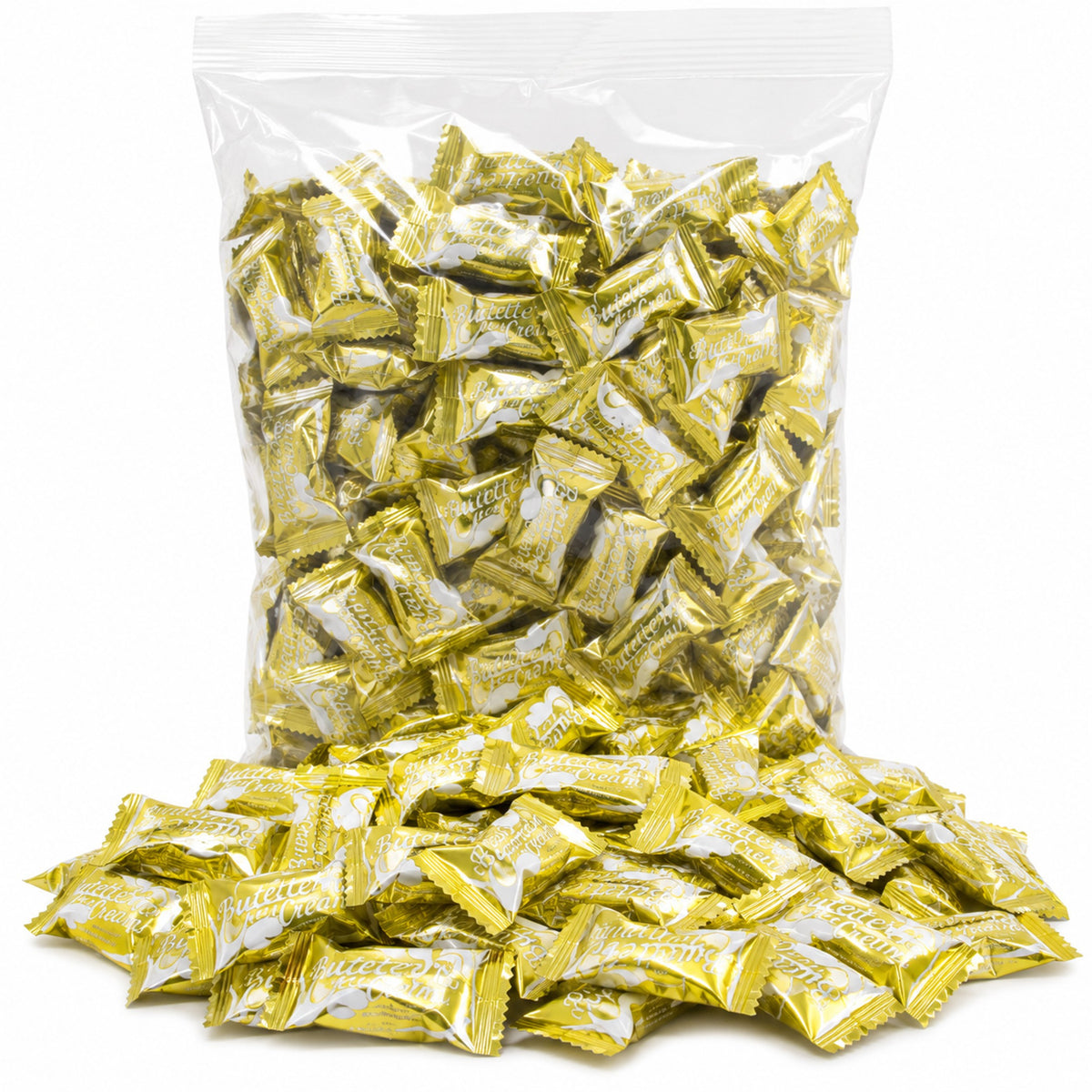 Butter Cream Toffee Hard Candy – 2 lb Bulk Bag – Individually Wrapped