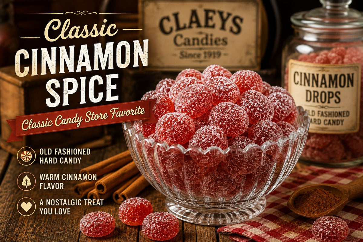 Claeys Sanded Cinnamon Drops Old Fashioned Nostalgic Candy , 2 lbs