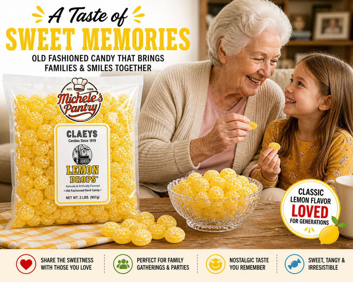 Claeys Sanded Lemon Drops Old Fashioned Hard Candy, 2 lbs