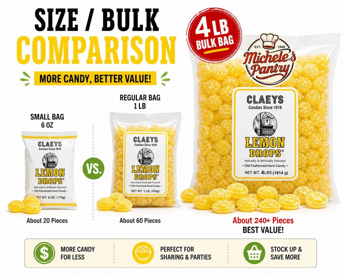 Claeys Sanded Lemon Drops Old Fashioned Hard Candy, 4 lbs