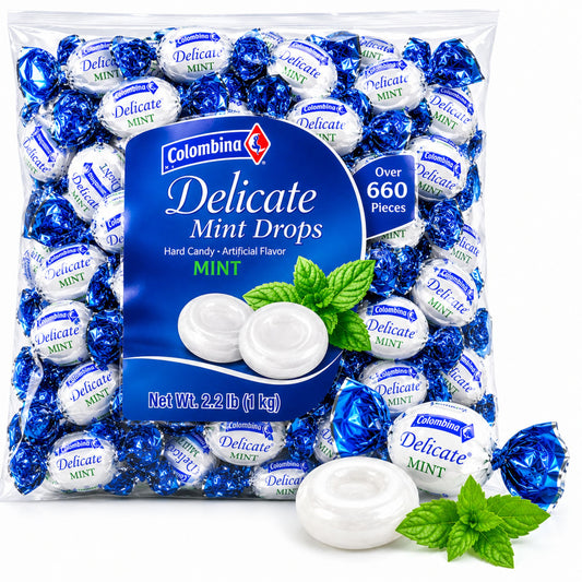 Colombina Delicate Mints Mint Drops Hard Candy- 2.2 Lbs Menta