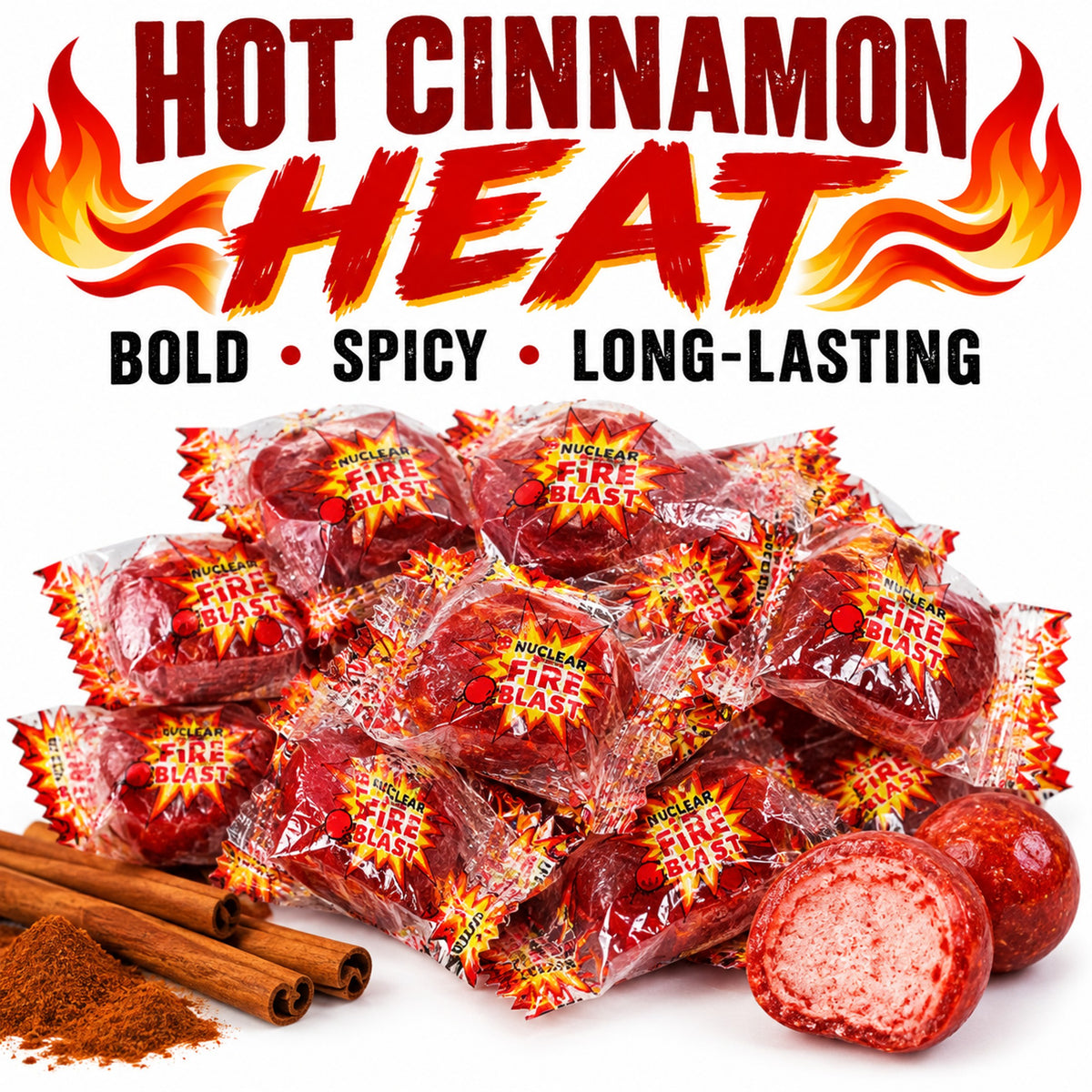 Fire Ball Fire Blaster Cinnamon Jawbreaker Hard Candy, 2 lb Bulk Bag