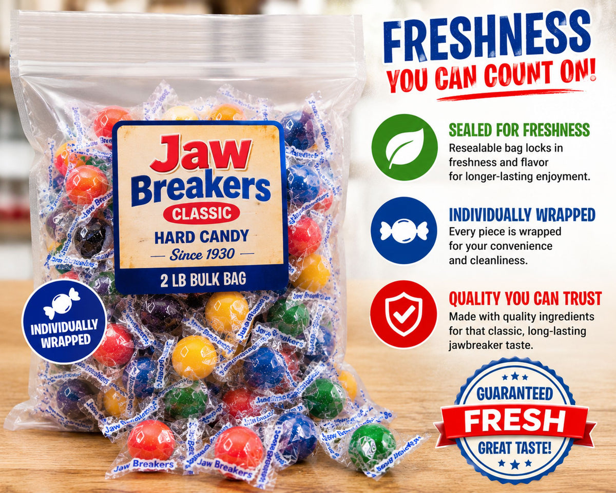 Jawbreakers Hard Candy Assorted Fruit Flavors, 2 lbs