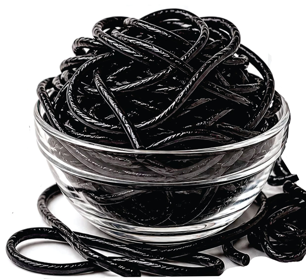 Gustaf's Shoestring Black Licorice Laces, 2 lb Bulk Bag