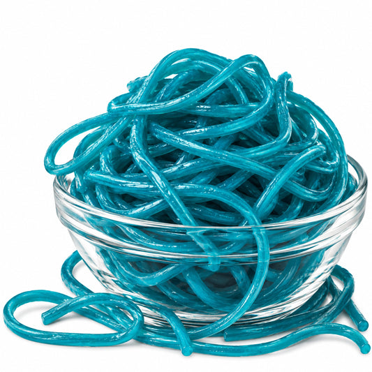 Gustaf's Blue Raspberry Shoestring Licorice Laces, 2 lb Bag