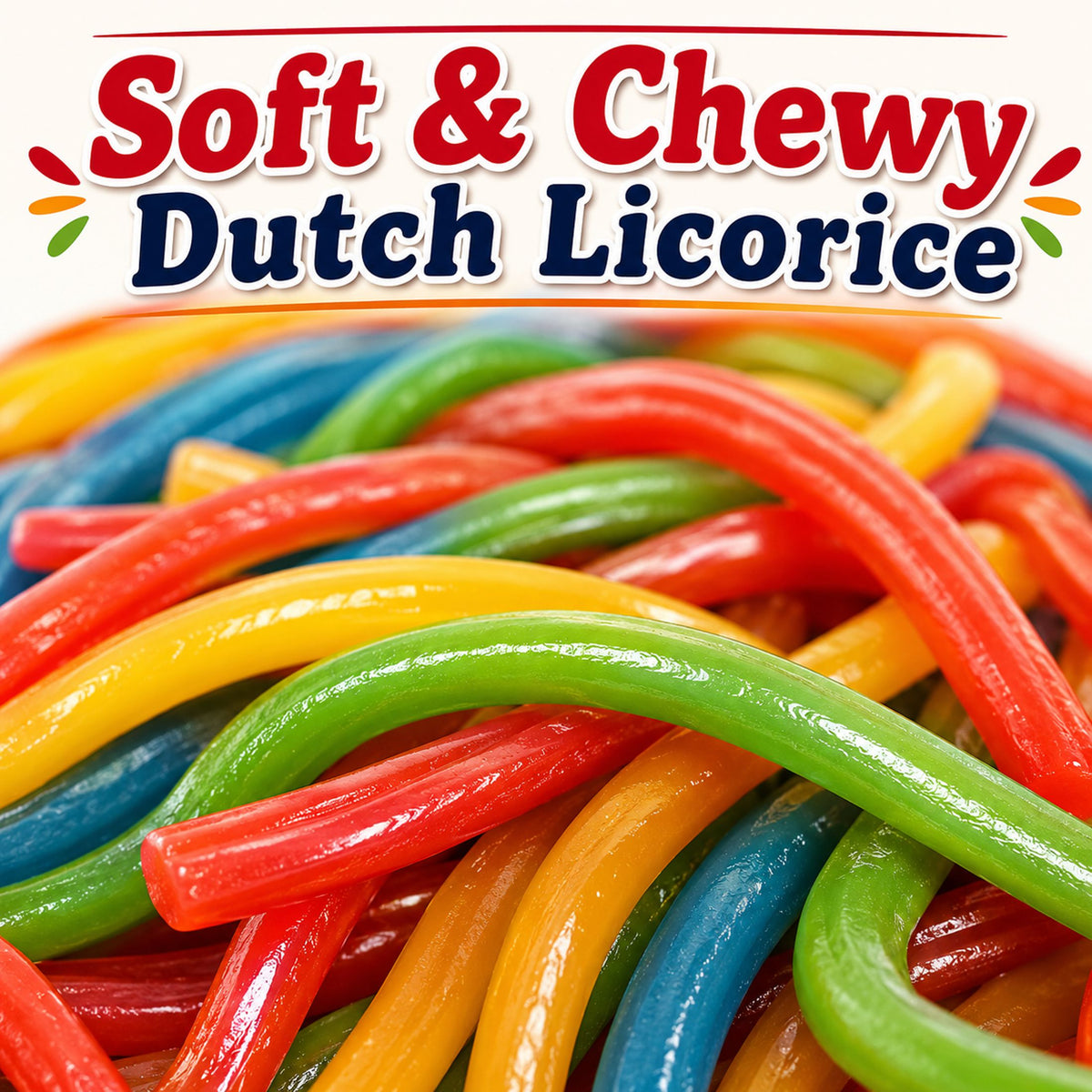 Gustaf's Shoestring Rainbow Licorice Laces  4 lbs. Packed 2/2lb Packs