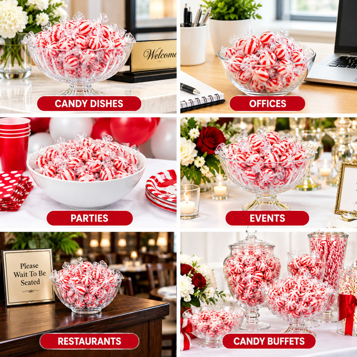 Michele's Pantry Wrapped Peppermint Ball Candies, 2 lb Bag