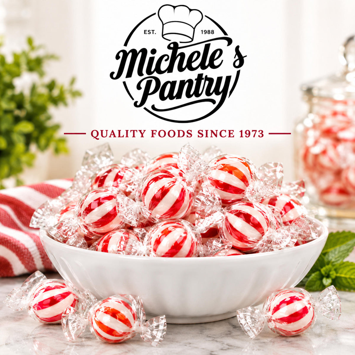 Michele's Pantry Wrapped Peppermint Ball Candies, 2 lb Bag