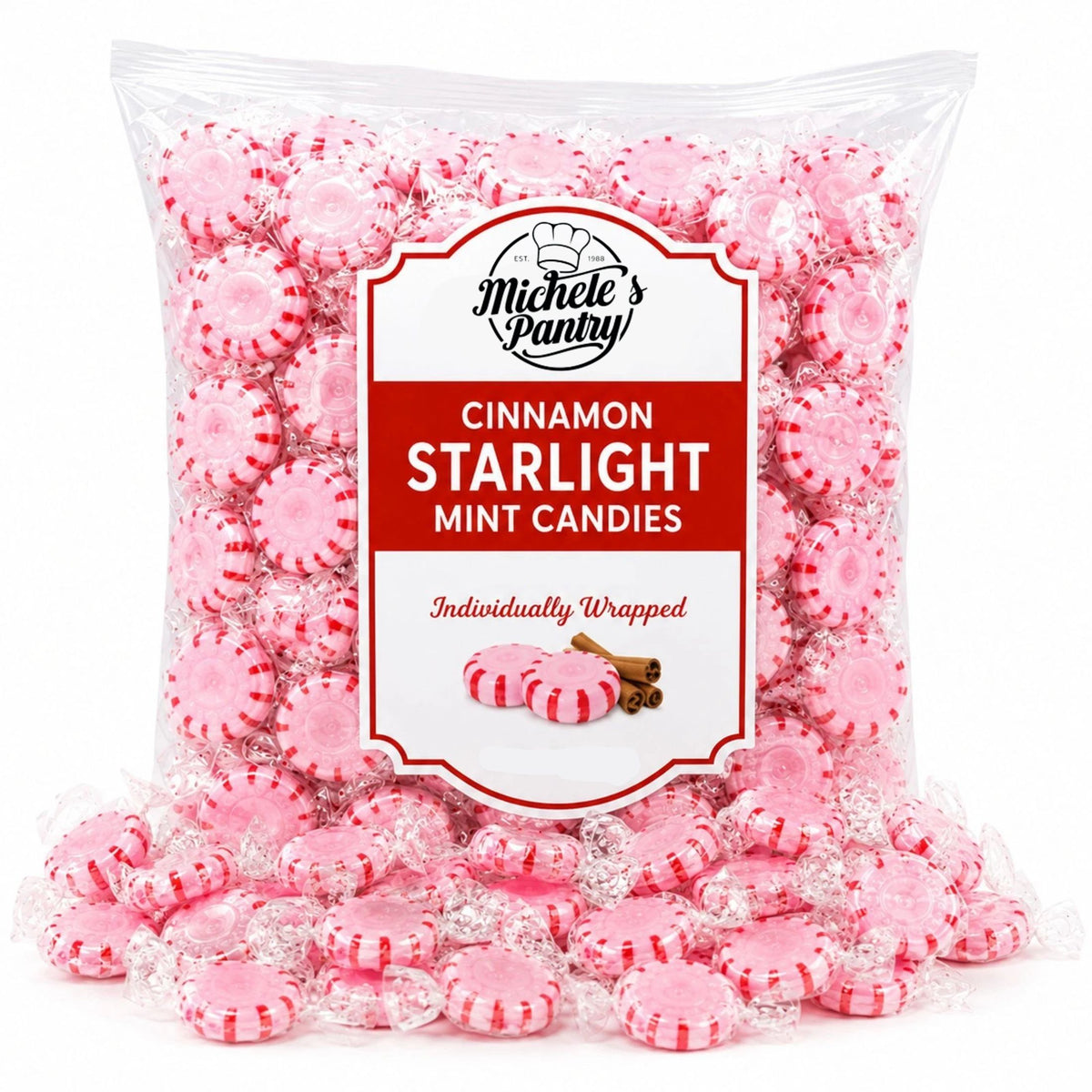 Michele's Pantry Wrapped Cinnamon Starlight Mint Candies 2 lbs