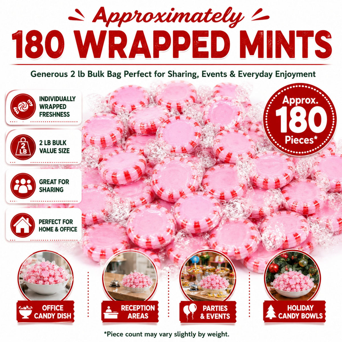 Michele's Pantry Wrapped Cinnamon Starlight Mint Candies 2 lbs