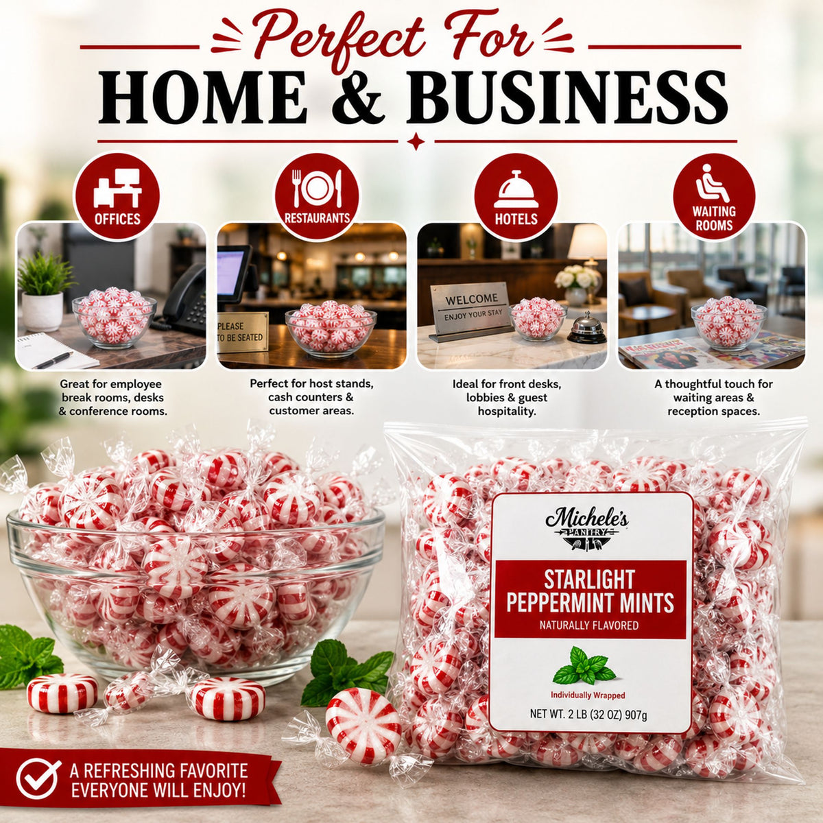 Michele's Pantry Wrapped Starlight Peppermint Candies 4 lbs