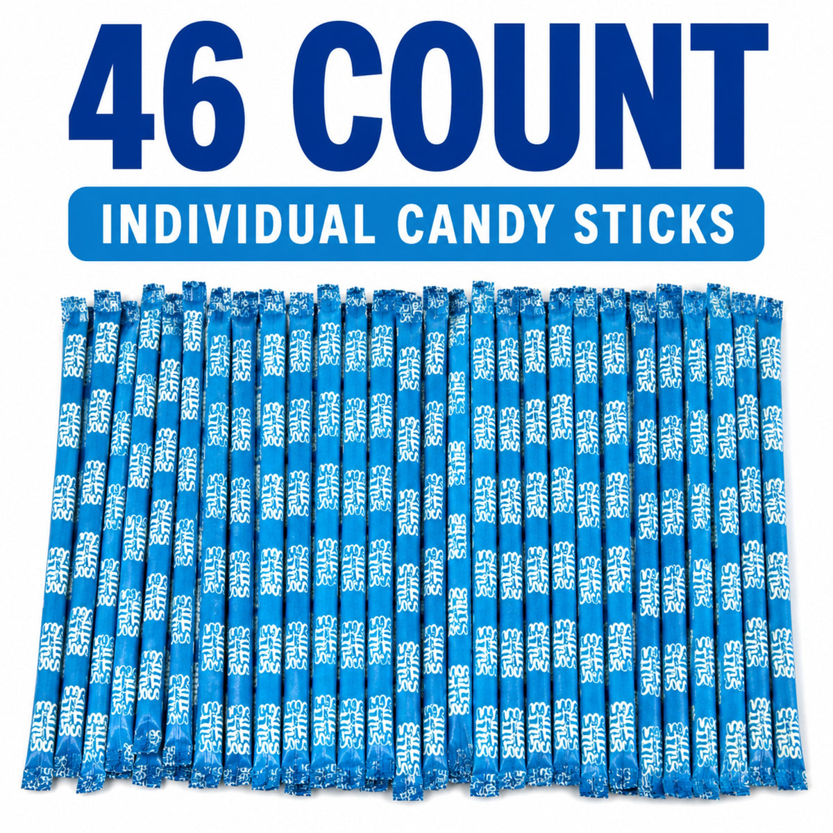 Silly Stix Blue Raspberry Powdered Candy Straws – 46 Count
