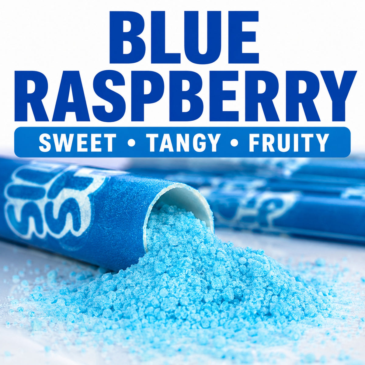 Silly Stix Blue Raspberry Powdered Candy Straws – 46 Count