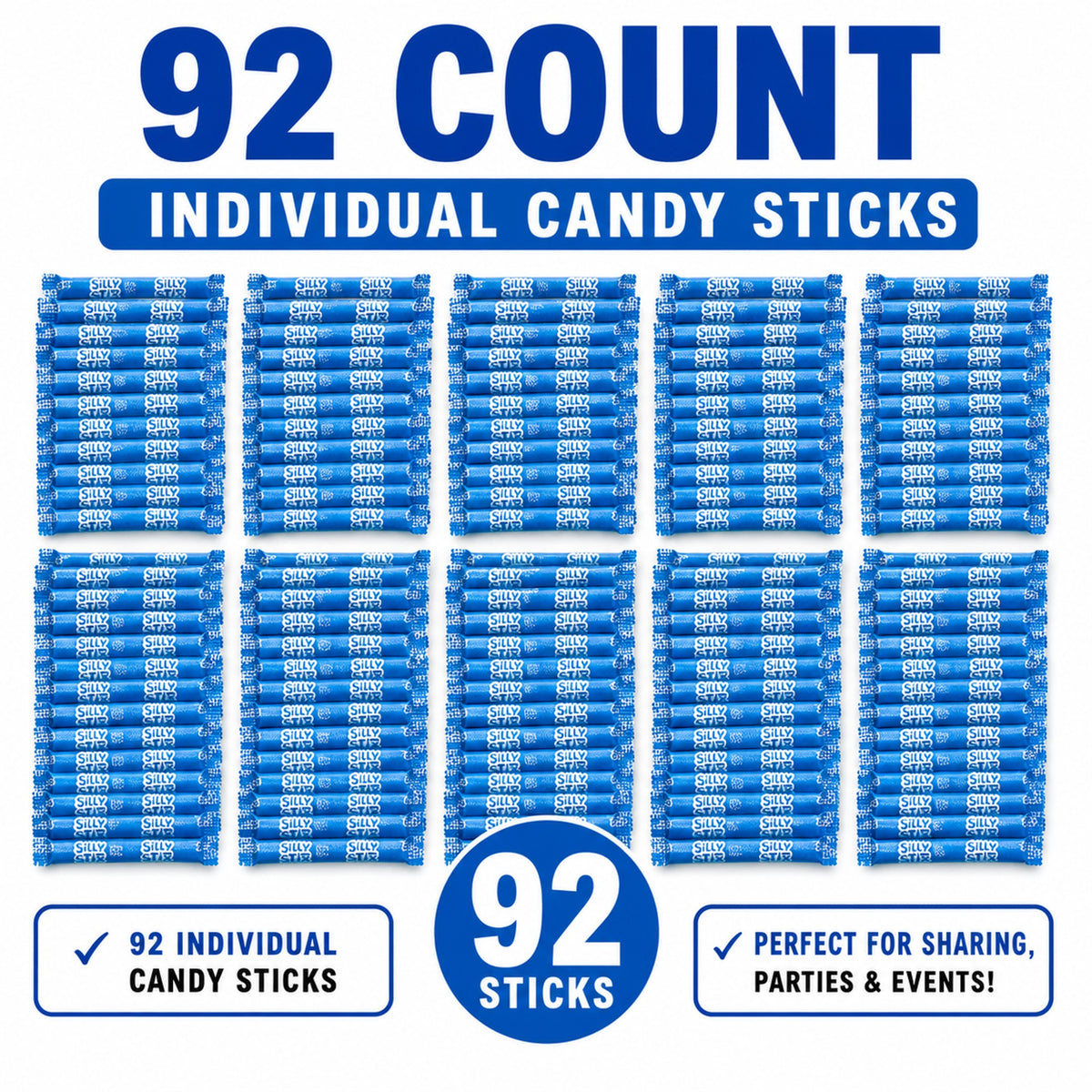 Enjoy 92 Silly Stix Blue Raspberry Powdered Candy Straws