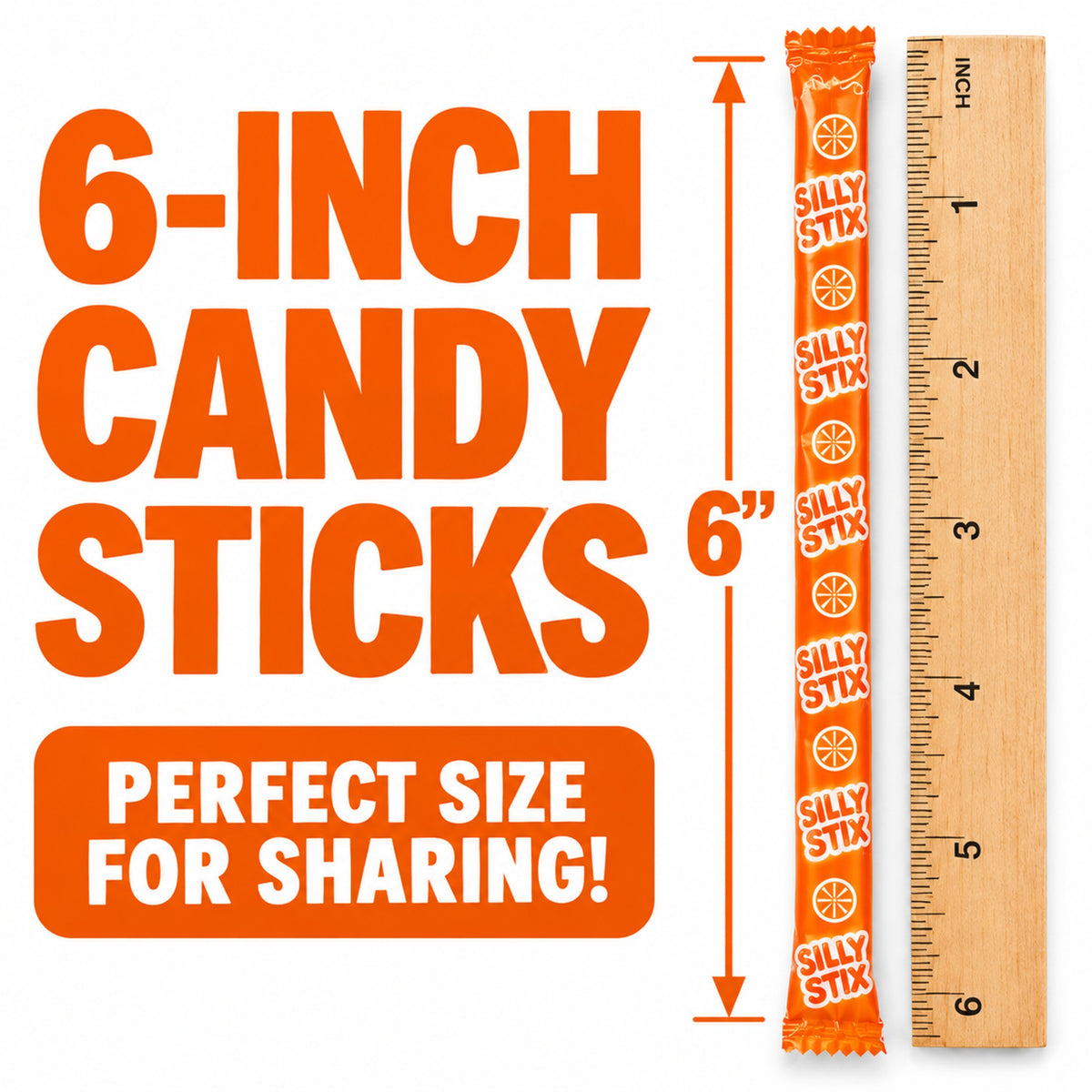 Silly Stix Orange Powdered Candy Straws – 46 Count
