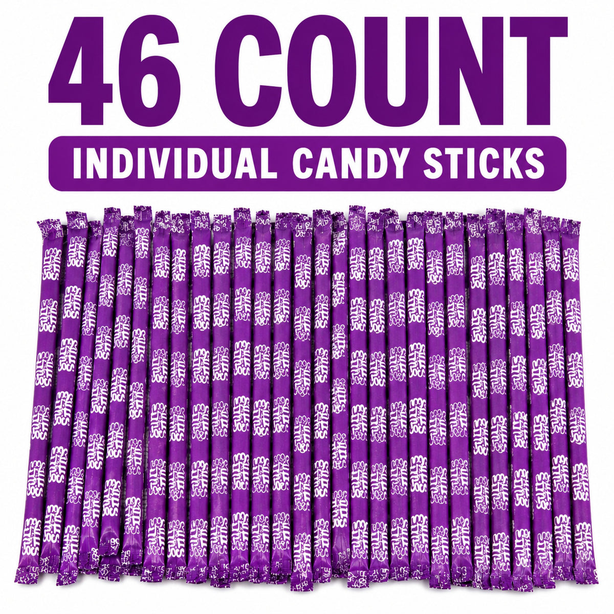 Silly Stix Purple Grape Powdered Candy Straws – 46 Count
