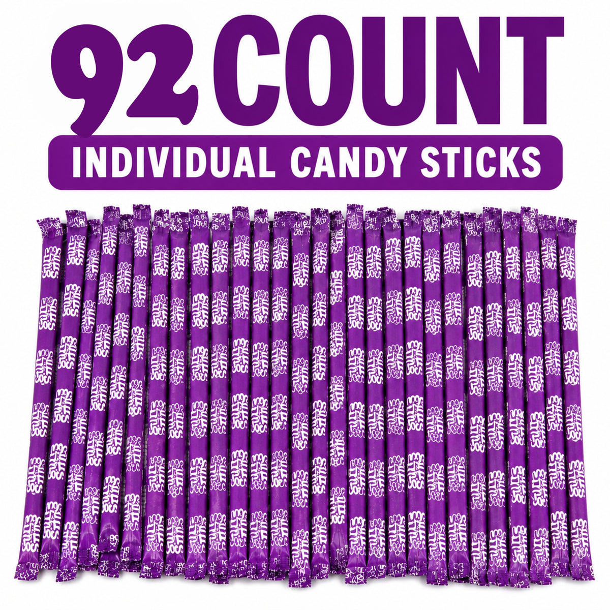 Silly Stix Purple Grape Powdered Candy Straws – 92 Count