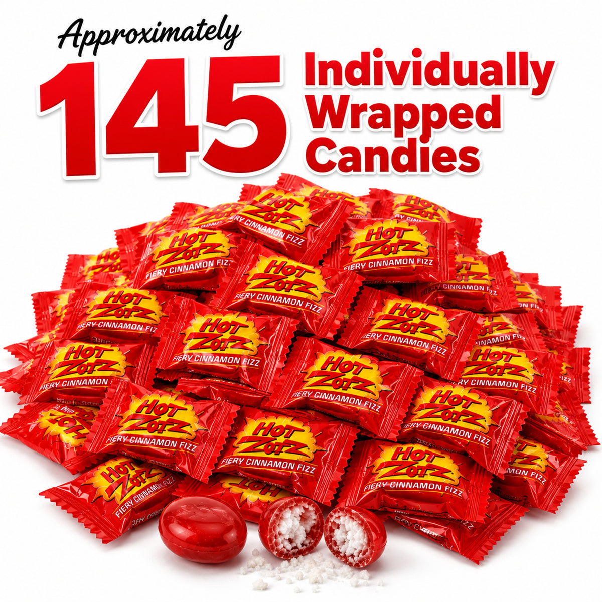 Hot Zotz Fiery Cinnamon Fizz, 2lb Bulk Bag (Approx. 145 Pieces)