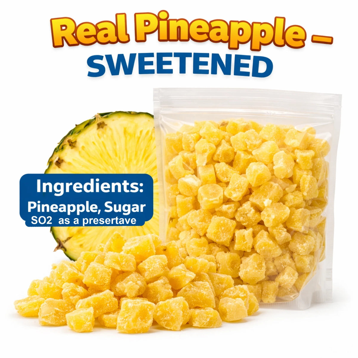 Michele's Pantry 2 lb bag of dried pineapple