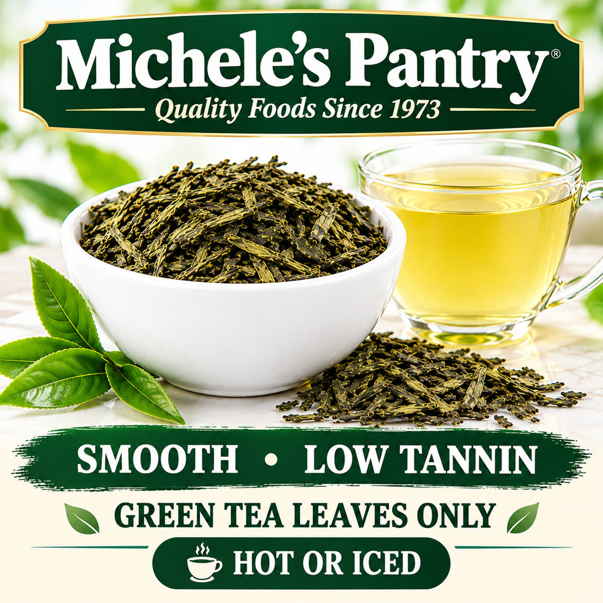 Michele's Pantry Passion Fruit Green Tea — 7 oz Loose Leaf Tea, Smooth Low Tannin