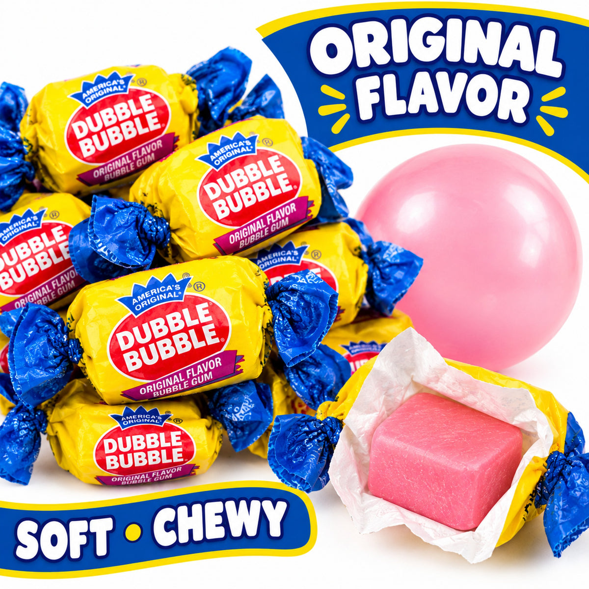 Dubble Bubble Original Gum – 2 lb Bulk Bag