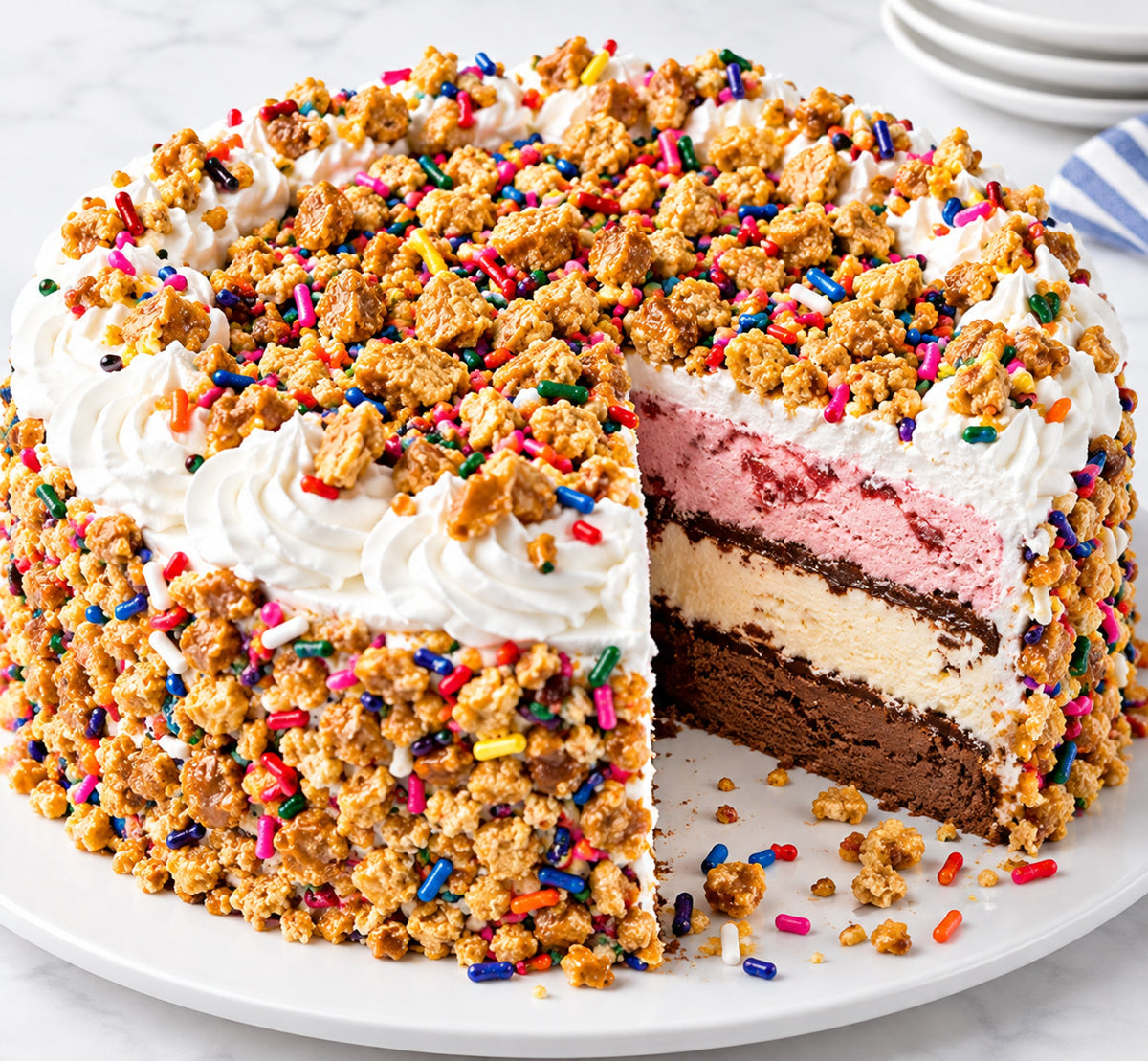 Michele's Pantry Peanut Brittle Crunch Ice Cream Topping with Sprinkles 14 oz