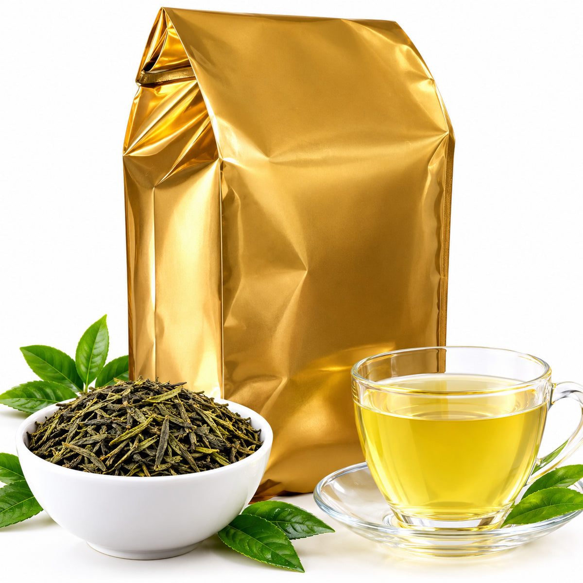 Michele's Pantry 32 oz [Flavor] Green Tea loose-leaf teal