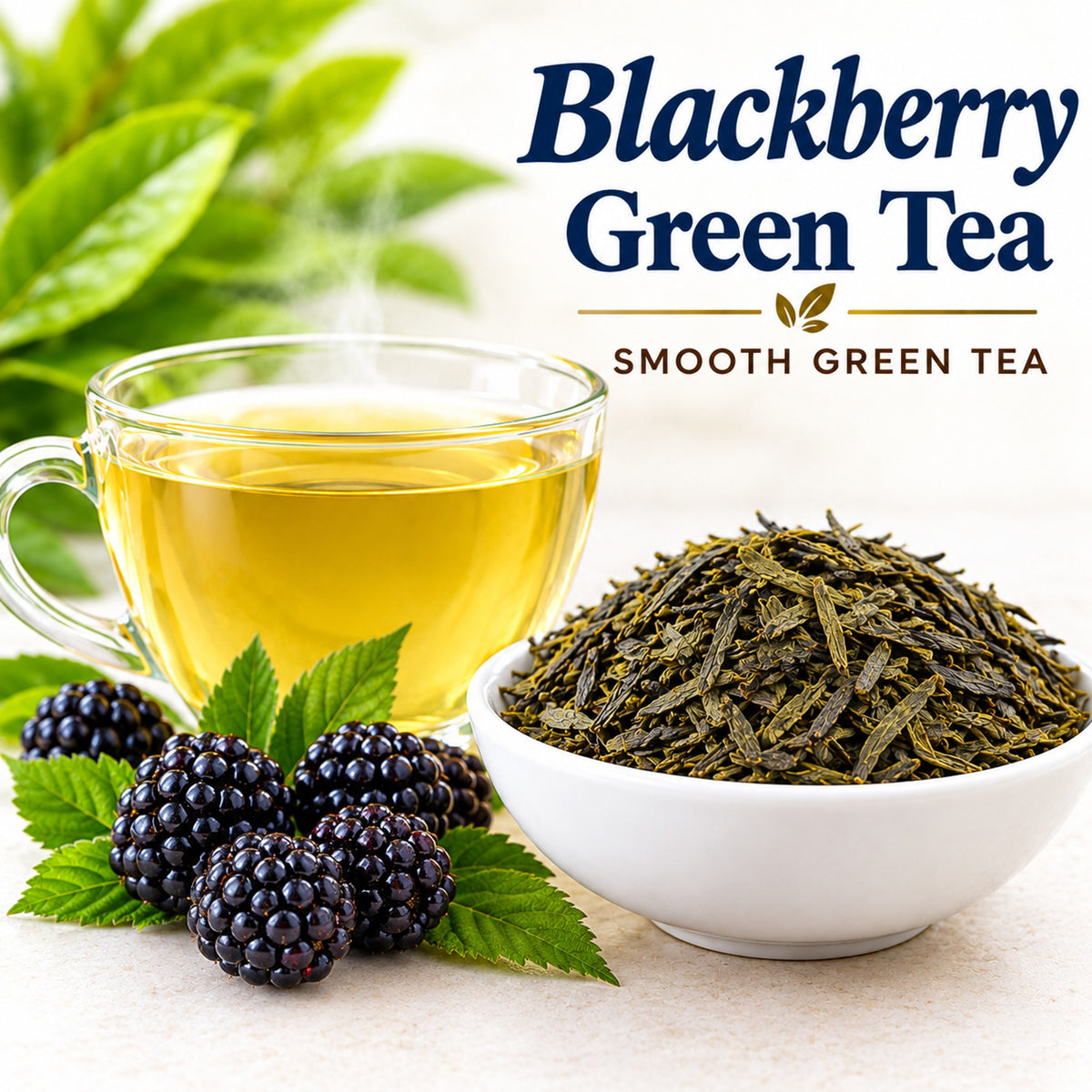 Michele's Pantry Blueberry Green Tea — 14 oz Loose Leaf Tea, Smooth Low Tannin