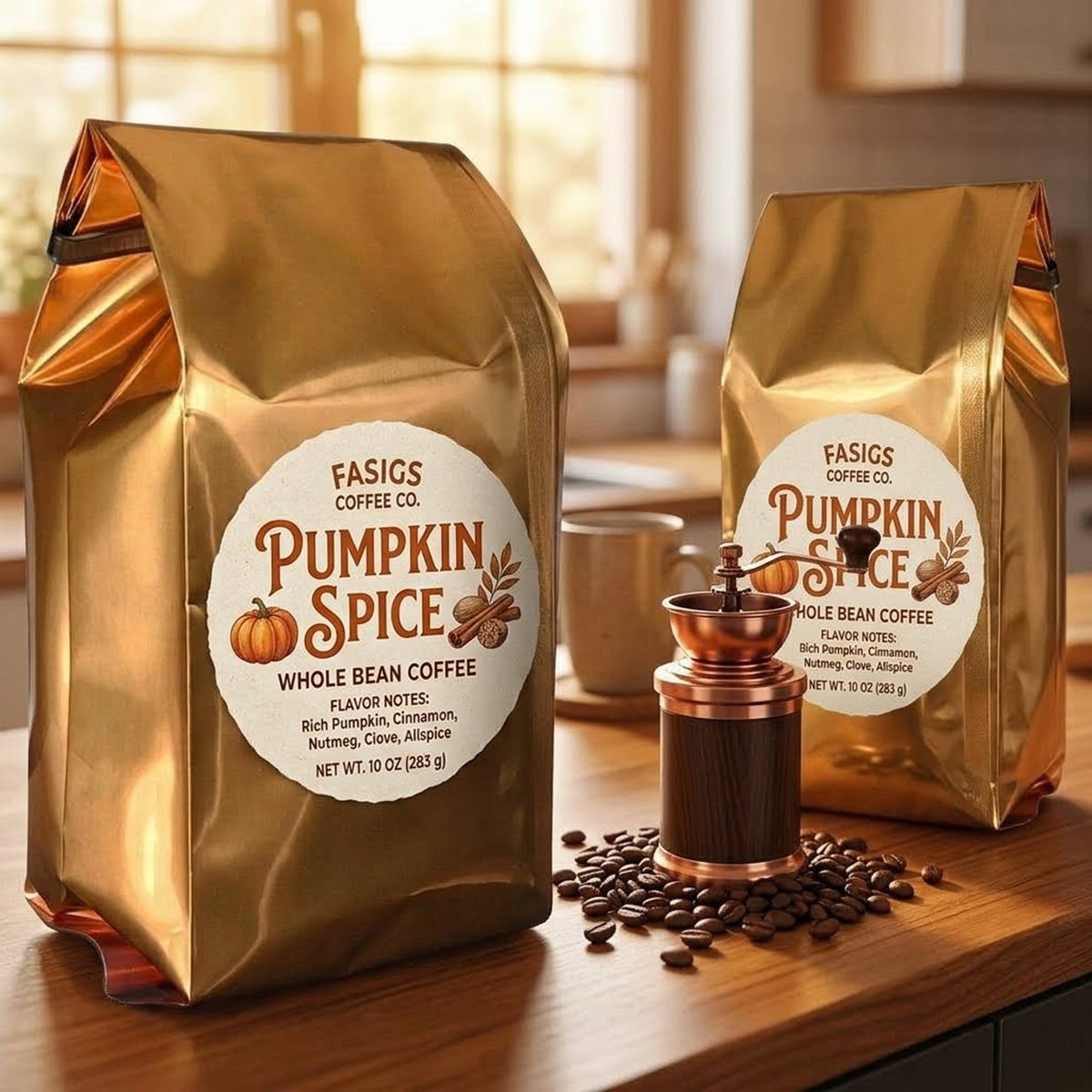 Fasig’s Pumpkin Spice Flavored Coffee – 100% Arabica, Fresh Roasted