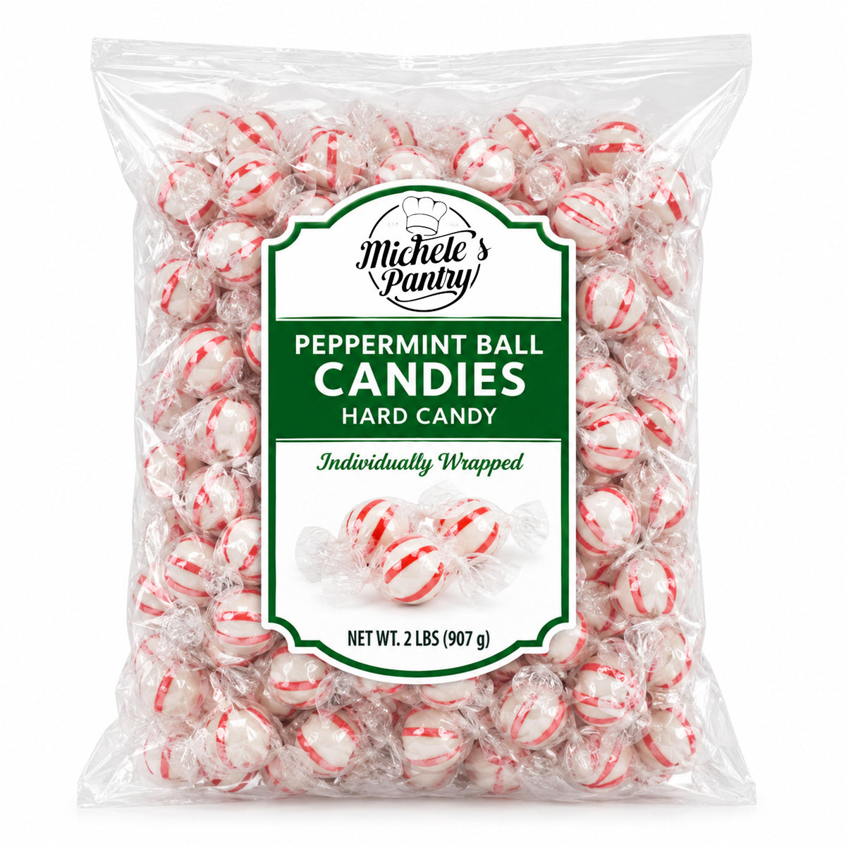 Michele's Pantry Wrapped Peppermint Ball Candies, 2 lb Bag
