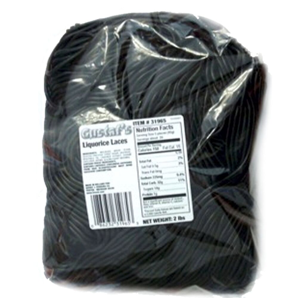 Gustaf's Shoestring Black Licorice Laces, 4 lbs (2/2lb. Packs) Michele's Pantry