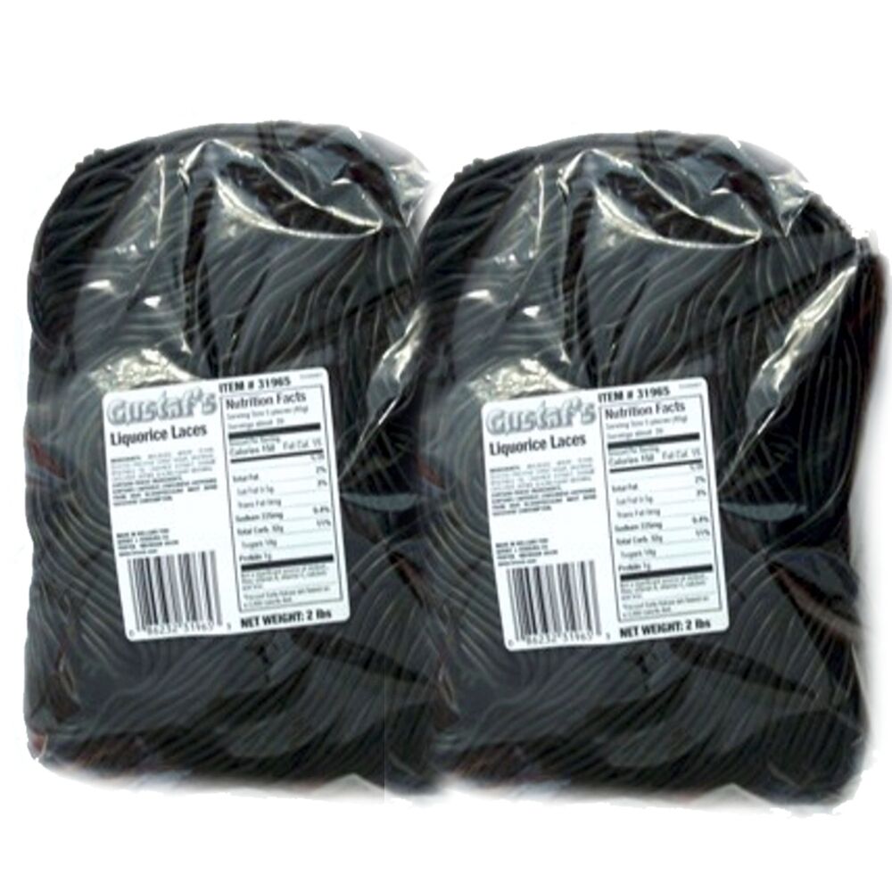 Gustaf's Shoestring Black Licorice Laces, 4 lbs (2/2lb. Packs) Michele's Pantry