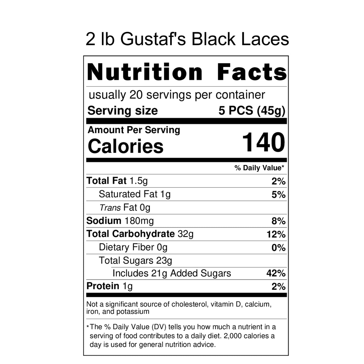 Gustaf's Shoestring Black Licorice Laces, 4 lbs (2/2lb. Packs) Michele's Pantry