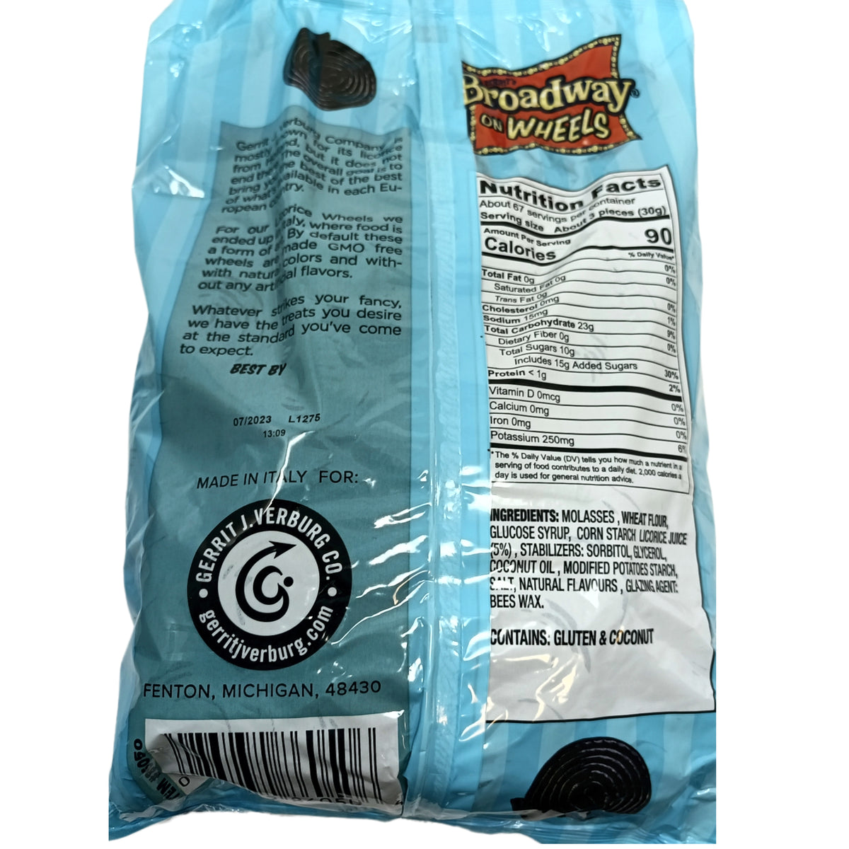 Gerrit Broadway  Black Licorice Wheels 4.4 lbs. Michele's Pantry