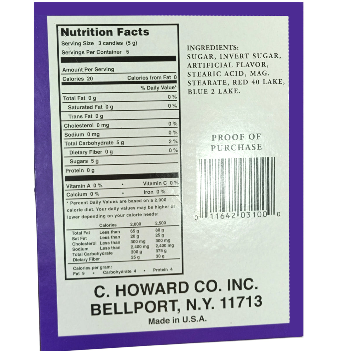 C Howards Chowards Mints Violet Mints 6 Ct Box Mentas Violetas C Howards